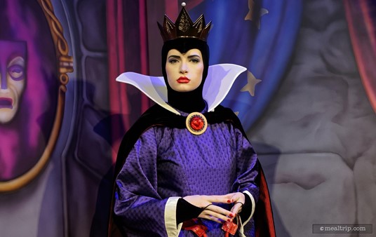 The Evil Queen at Artist Point's Storybook Dining. "Vinyl, vinyl on the wall"... oh never mind.