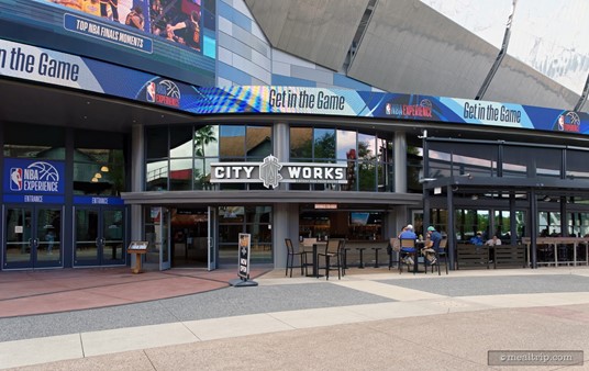 The main entrance to the City Works Eatery & Pour House.