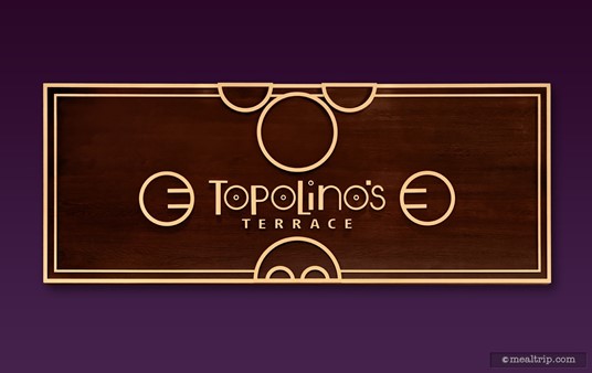 The Topolino's Terrace Dinner logo sign.
