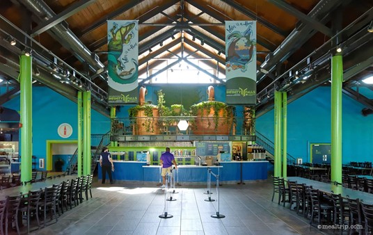 Some of the old beer making machines are used as backdrop decor at the Waterway Grill. The center section of the location (pictured here) offers a separate register from the main restaurant, and several beers on-tap.