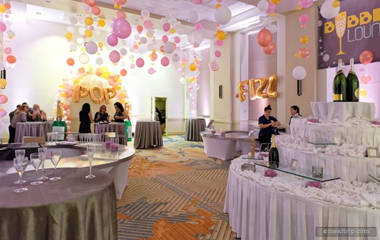The Bubble Lounge area is the only planned indoor location (unless it's raining, then most everything happens indoors), and it has kind of a "New Years Eve" theme and atmosphere. (2018)