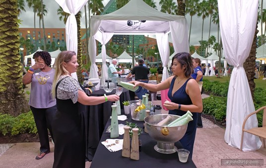 As long as I can remember, there's been a couple of Sake options to try at the festival. So if you haven't ever tried any before, here's a great opportunity to do so. On this occasion, a Cucumber and Coconut infused Sake were being offered. (2018)