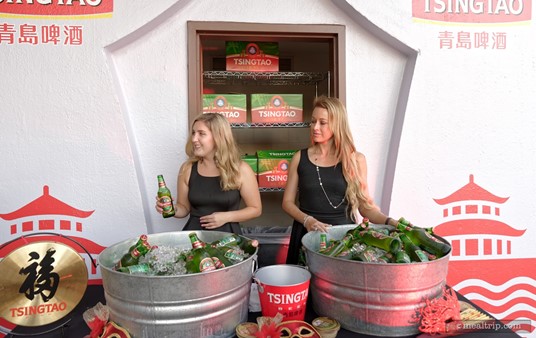 Tsingtao Beer samples from the Chinatown area at the Swan and Dolphin Food and Wine Classic. (2018)