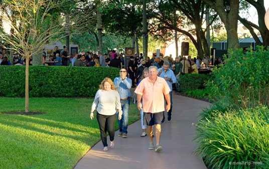 Pathway that leads to the Beer Garden area at the Swan and Dolphin Food and Wine Classic.