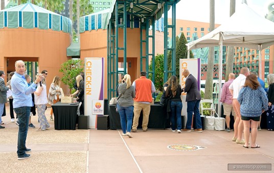 Check-In desk at the Food and Wine Classic.