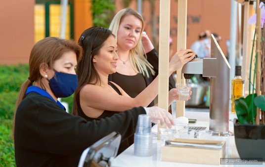 This is about the only "cocktail" station that I could find at the 2021 Swan and Dolphin Food and Wine Classic. They were (more or less) making high-balls with Japanese Whisky.