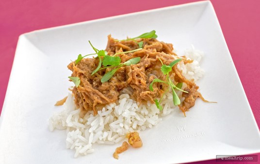 Traditional Earth Baked Kalua Pork, Steamed White Rice, Barrel Aged Tamari, Napa Cabbage from The Pig & The Poke (2021).