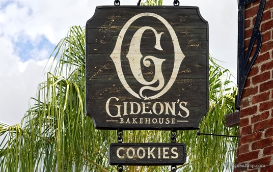 The exterior sign at Gideon's Bakehouse in Disney Springs.