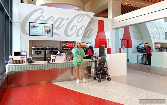 At the very back of Club Cool, there's a Soda Fountain, where guests can purchase ice cream and soda floats along with some frozen Coke-based beverages (non-alcoholic).
