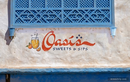 The Oasis Sweets & Sips logo is located just above the main order and payment window.