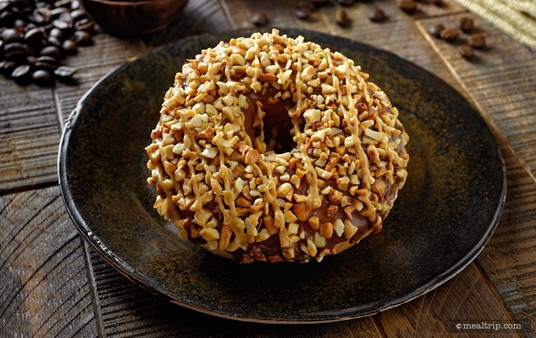 Your Chocolate Peanut Crunch Doughnut from Coaster Coffee Company will not be served on a cool looking plate. I brought this doughnut home from SeaWorld in a white box.