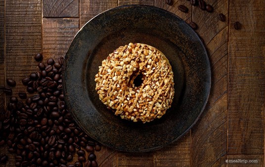 This is a Chocolate Peanut Crunch Doughnut from SeaWorld's Coaster Coffee Company.