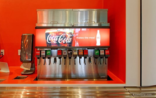 One of several self serve Coke machines at Connections Eatery.