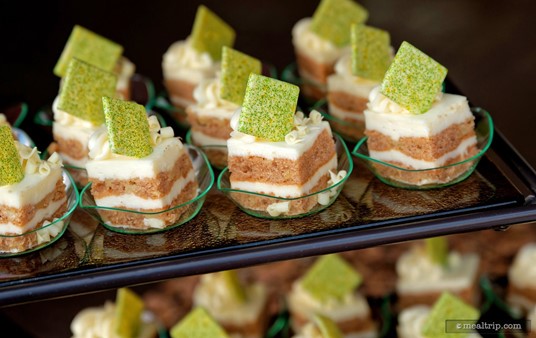 Just walk up to this dessert station, and take a couple of these Apple Spiced Crème Cakes with you!