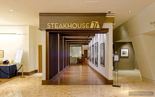 The entrance hallway that leads to Steakhouse71.