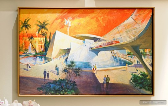 Here's a closer look at one of the concept pieces for Tomorrowland that you'll find in the Steakhouse 71 "waiting / check-in" area.