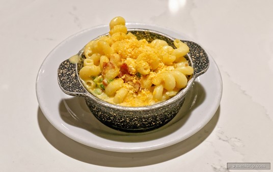 Here's a top-down shot of the Loaded Mac & Cheese that's served at Steakhouse 71. It's actually on the Lounge Menu as a tapas style item, but you should be able to order it as part of lunch or dinner in the main dining room as well.