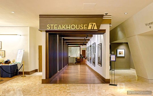 The main entrance to Steakhouse 71 is located on the ground "lobby" floor at the Contemporary Resort.