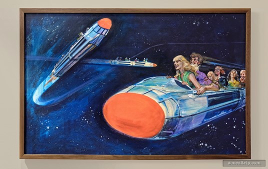 Here's an artist concept piece for Space Mountain. It's hanging in the waiting area at Steakhouse71.