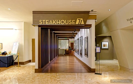 Here's a look at the front entrance at Steakhouse 71.