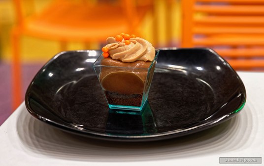 This is the Devil's Chocolate Pudding cup from Disney's Not-So-Spooky Spectacular Dessert Party.