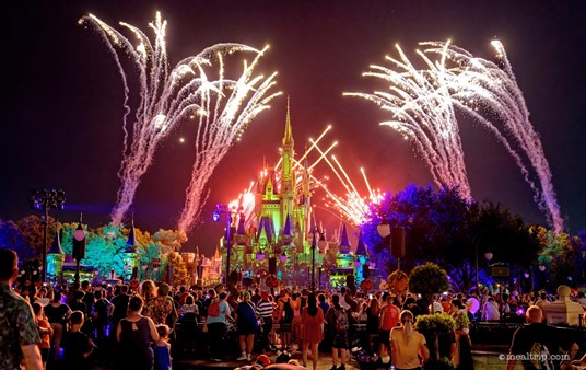 You can easily see the projections on the castle from here and the music is piped in with speakers that are all over the place.