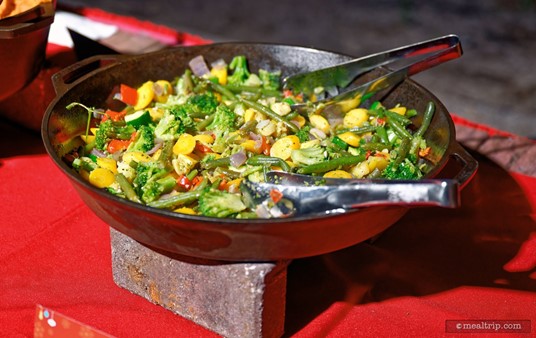 The Vegetable Medley is said to feature local vegetables sautéed in Garlic Butter. It was a great side item for the holiday meal and stayed nice and hot in that giant skillet.