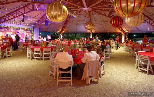 Most of the tables at Dinner with Santa offered good views of the stage area. Obviously, the further back you sit... the smaller the characters were on stage — but I think most everyone had a good line-of-site.