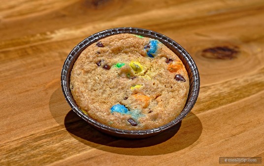 Fresh Baked Deep-Dish M&M Cookie at the "Cookies, Cocoa, & Milk Party" at SeaWorld, Orlando.