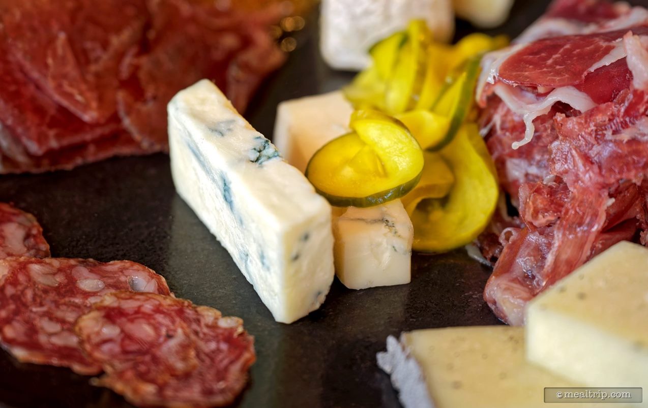 The second cheese on the Geo-82 charcuterie was a blue cheese – probably Point Reyes Blue Cheese – that brand shows up on a couple other Disney charcuterie boards now and then.