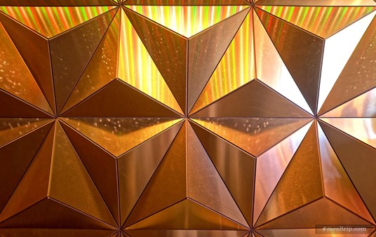 These panels are said to be the same size and shape as the panels covering the exterior of Spaceship Earth.