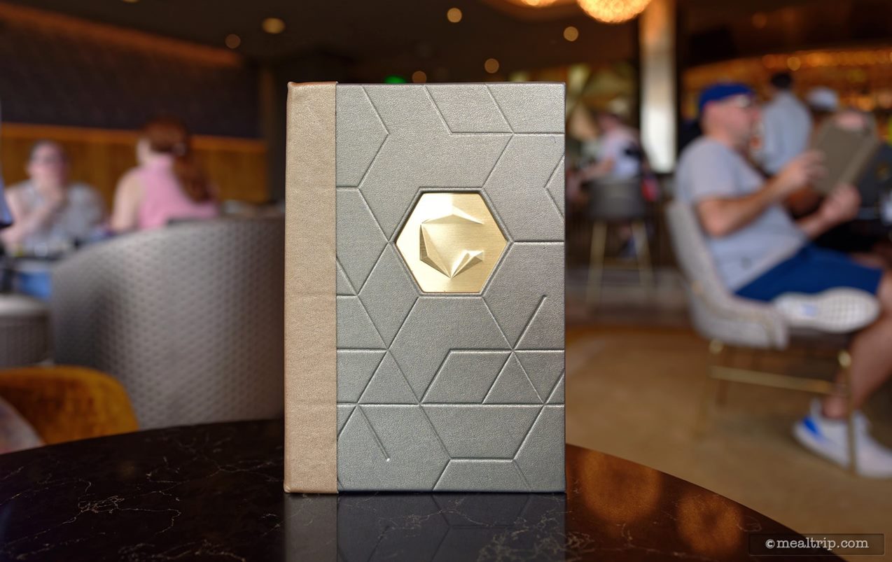 Here's a look at the Geo-82 Menu. It's very cool. The table is also very small. I ended up putting the menu on the floor when the food was served because there just wasn't enough room.