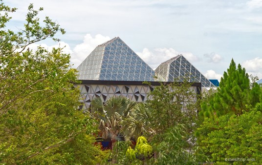 Here a unique view of the Imagination Pavilion from inside the Geo-82 Lounge. We're kind of looking south west to get this shot – but I might imagine, that if the clouds were just right... you might be able to get a good sunset photo from up here.
