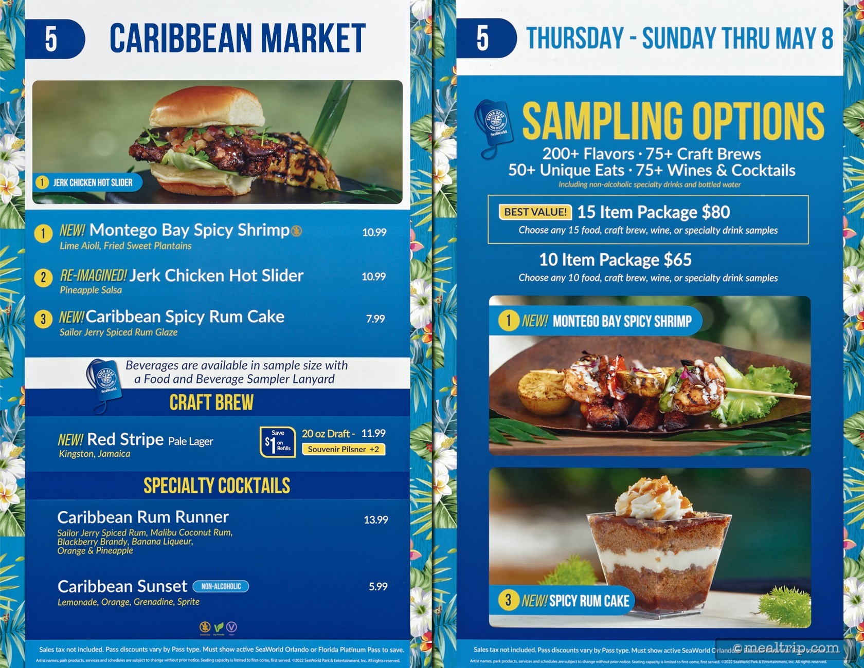 Caribbean Market Menu Board with Prices