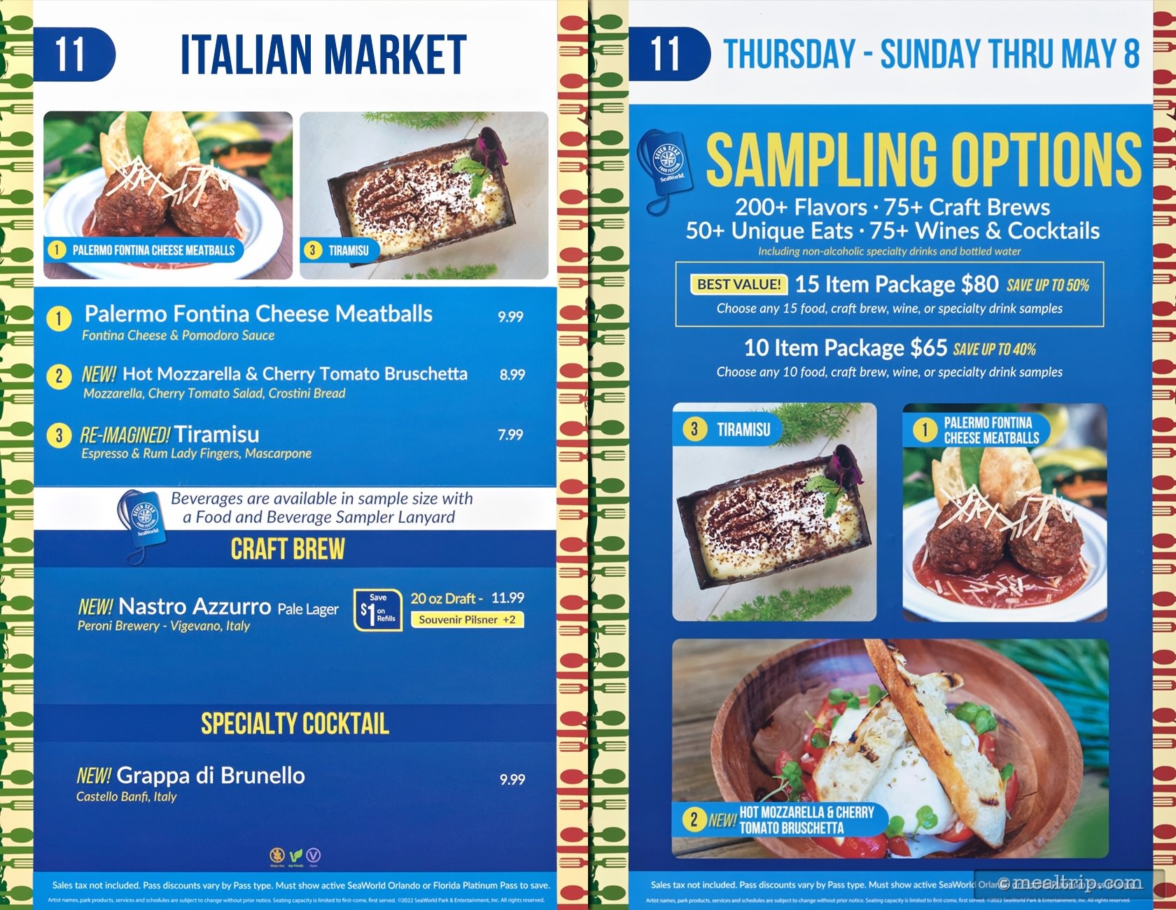 The Italian Market Menu Board with Prices