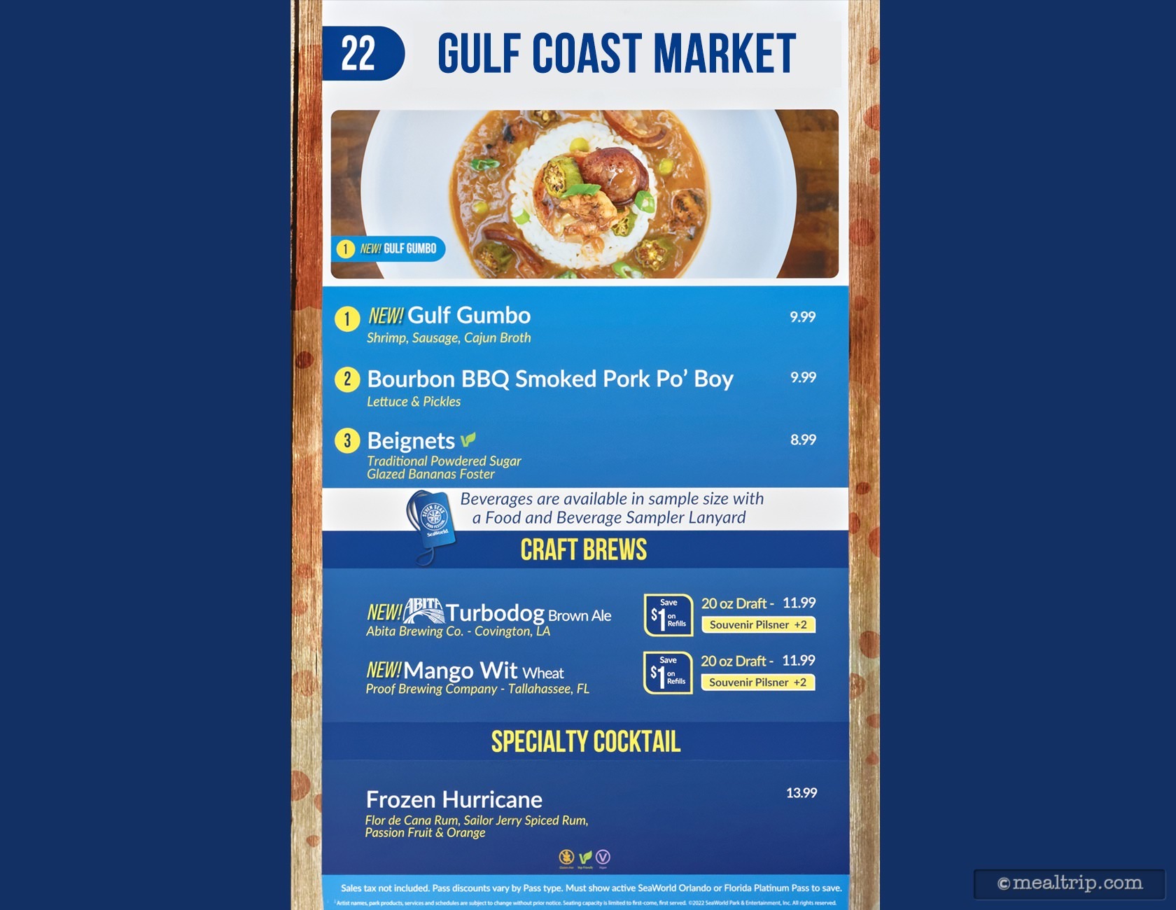 The Gulf Coast Market Menu Boards with Prices