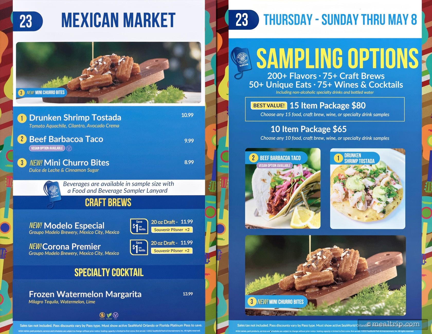 The Mexican Market Menu Boards with Prices