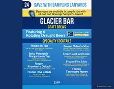 Glacier Bar Menu Board with Prices