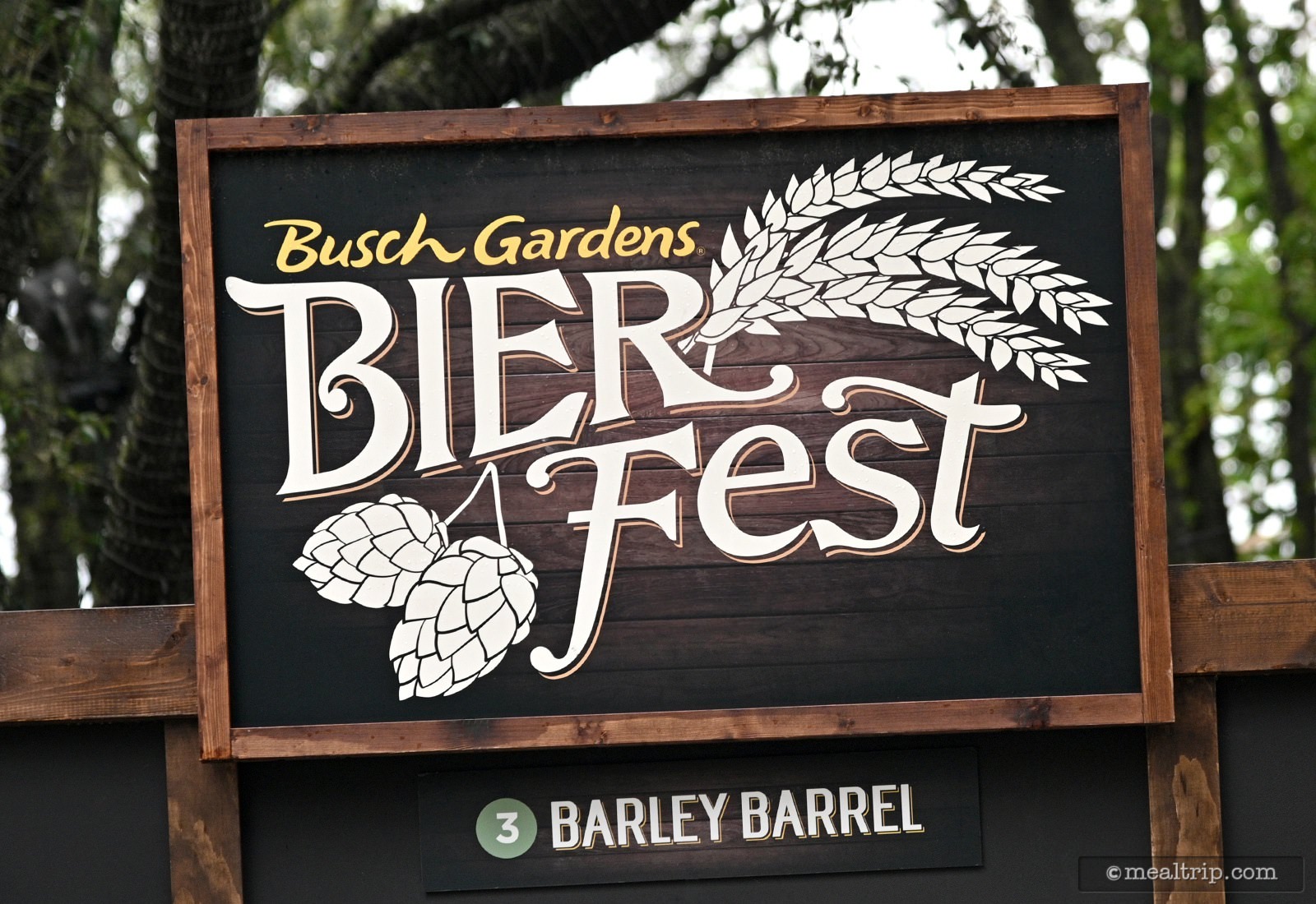 Busch Gardens Bier Fest Menu Boards with Prices for 2019