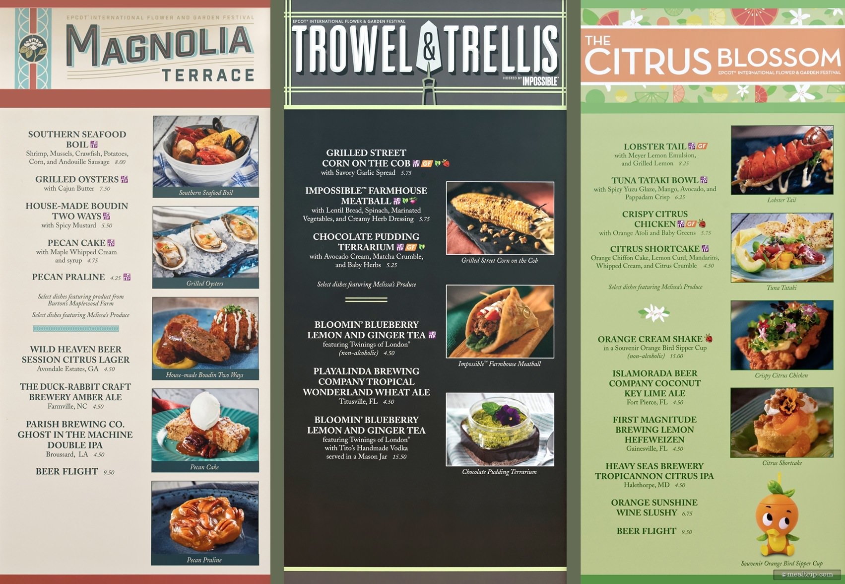 Photos from Menu Boards and Prices for the 2020 Epcot International