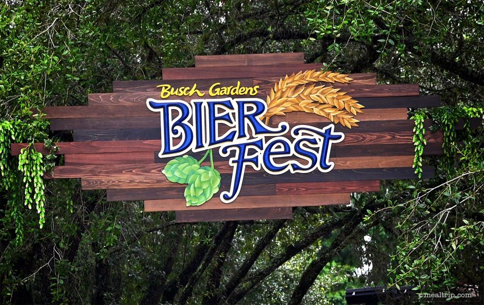 Food & Beer Menu Items for the 2022 Bier Fest at Busch Gardens, Tampa
