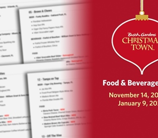 2022 Menu Items for Christmas Town at Busch Gardens, Tampa
