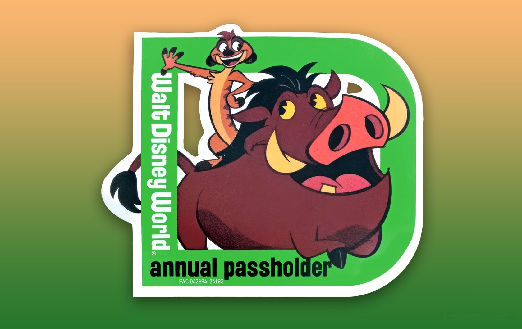 Timon and Pumbaa are on the New Walt Disney World Annual Passholder Magnet