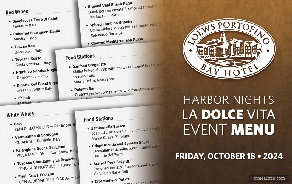 Harbor Nights La Dolce Vita 2024 – Menu, Wines and New Ticket Price Levels