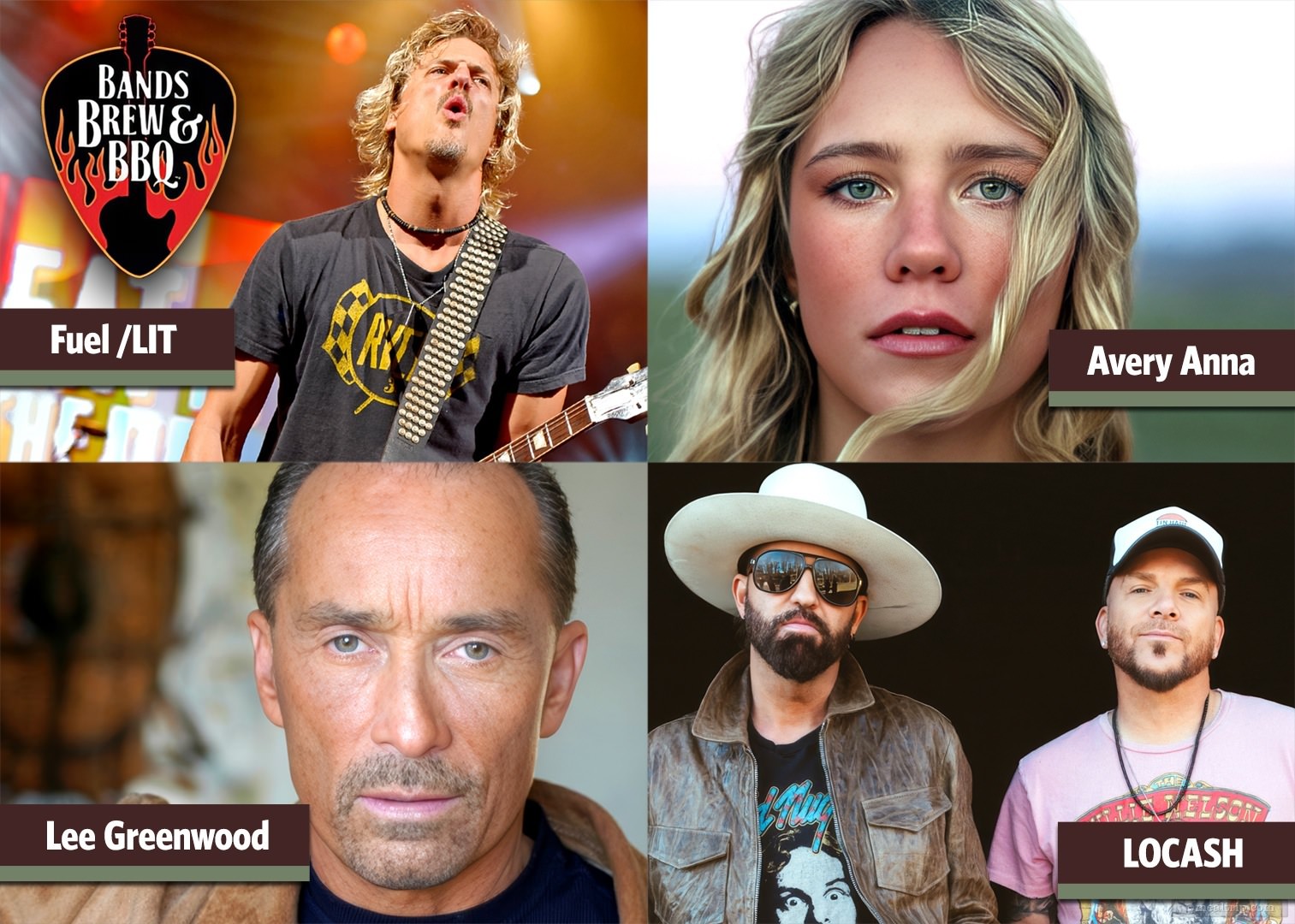 Bands, Brew and BBQ Concert List for 2025
