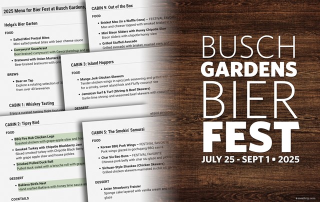 Bier Fest is Back at Busch Gardens, Tampa and the 2025 Menu is the Largest Ever!!!