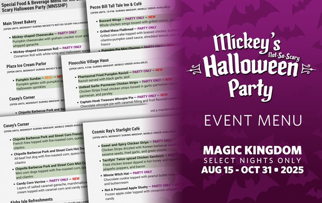 2025 Food & Beverage Menu Items for Mickey's Not So Scary Halloween Party (MNSSHP)